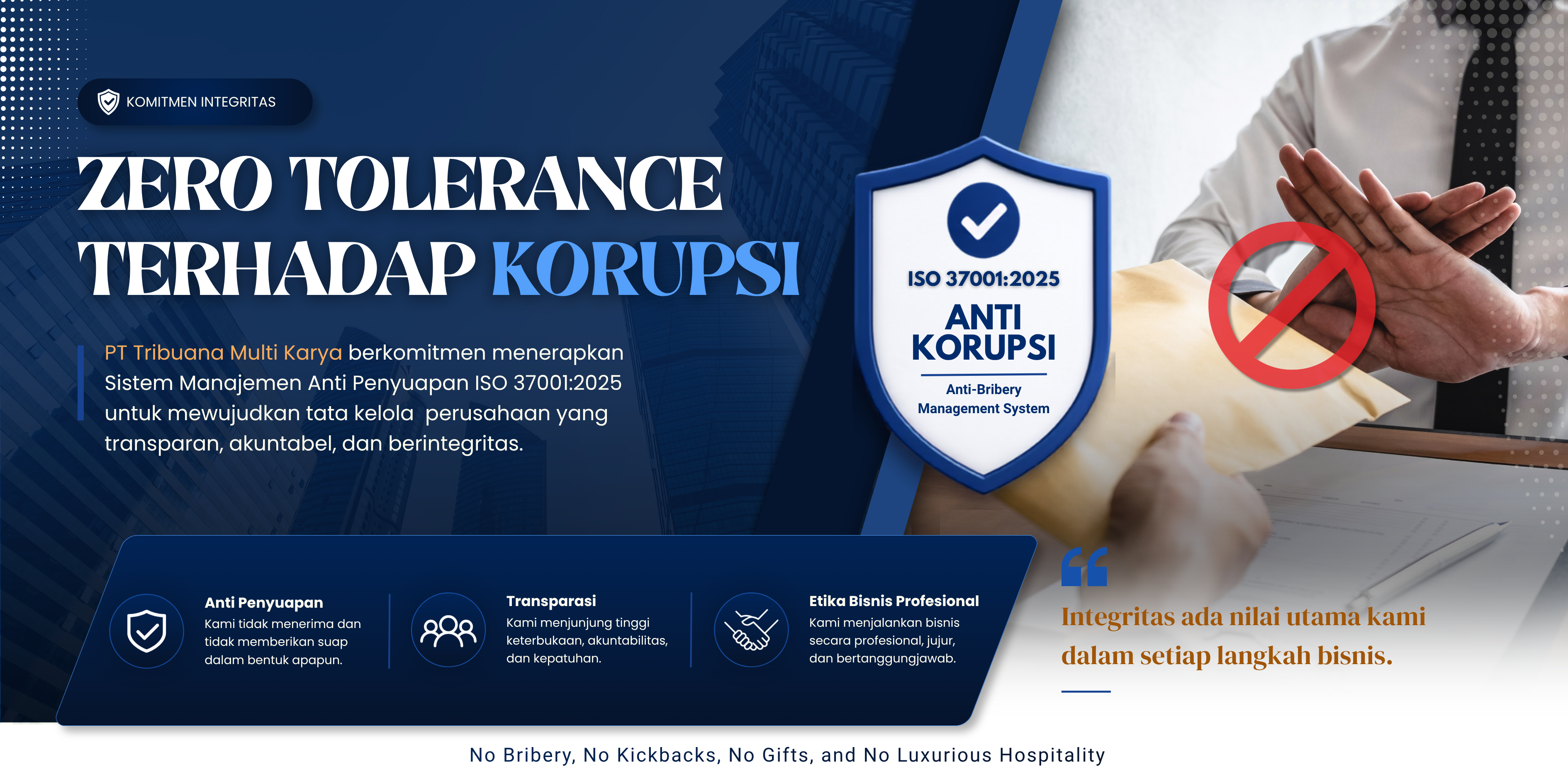 Zero Tolerance Terhadap Korupsi — Komitmen Integritas PT Tribuana Multi Karya